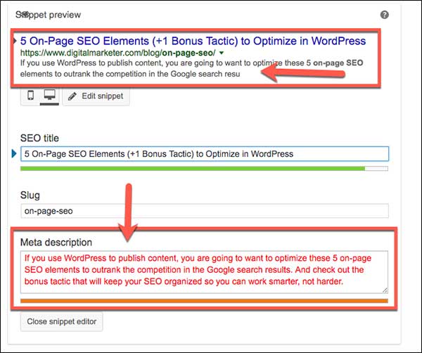 on page optimization