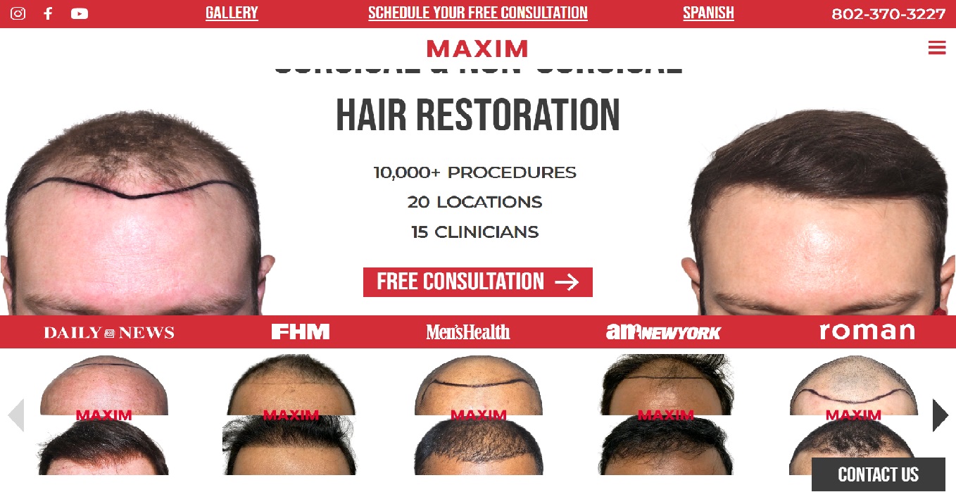 MAXIM Hair Restoration - SEO Onpage