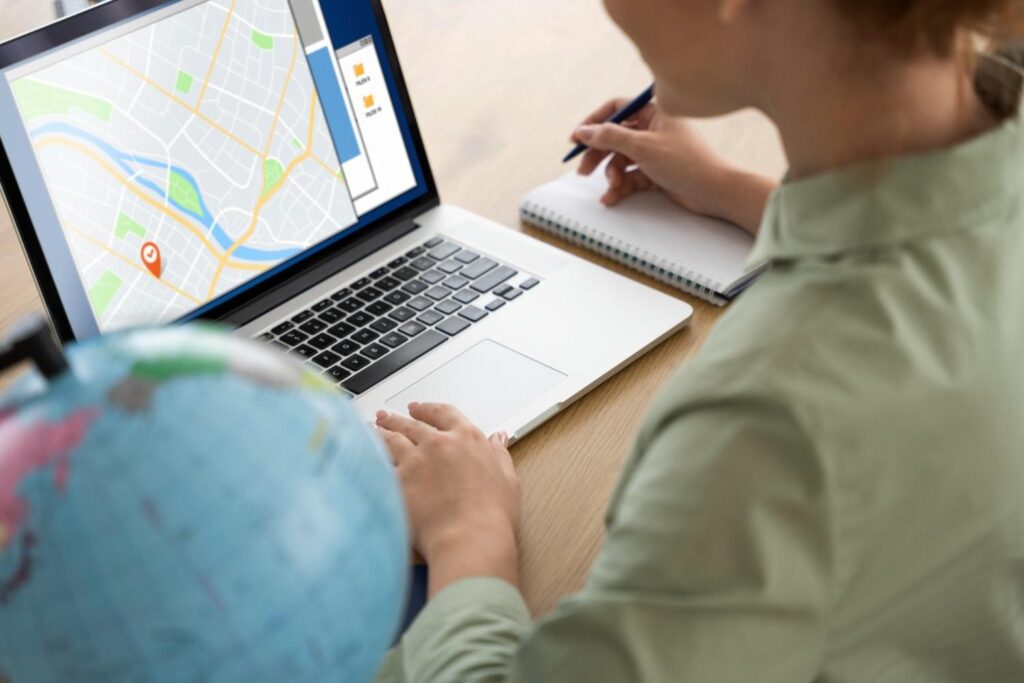 searching local businesses on a map online
